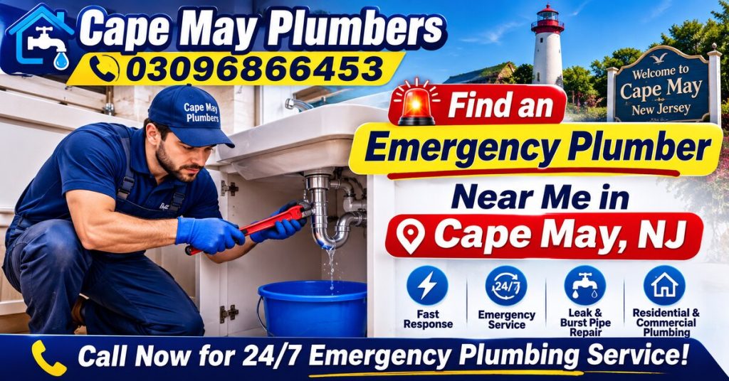 Emergency plumber near me in Cape May NJ providing 24/7 plumbing repair services