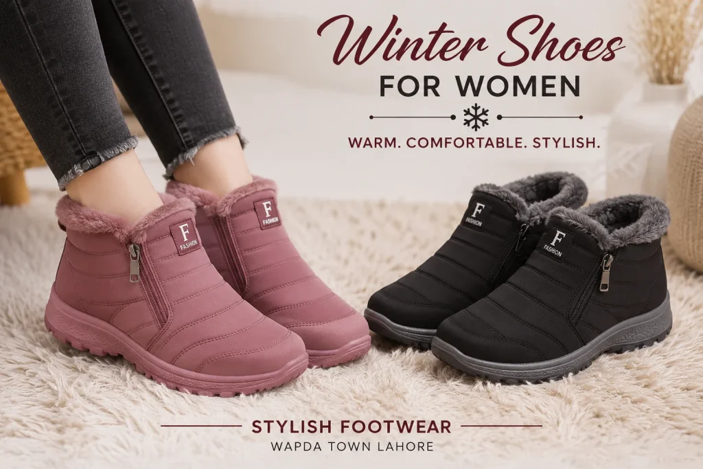 Fur-Lined Winter Shoes for Women by Stylish Footwear in Pakistan