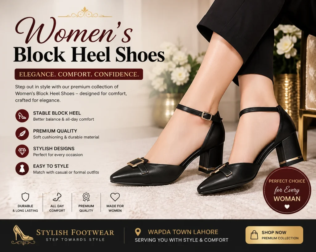 Elegant Women Block Heel Shoes for Office and Parties