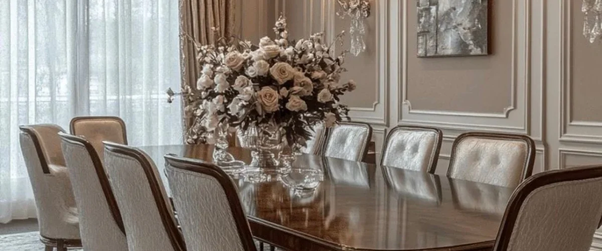 Modern wooden dining table set in Pakistan