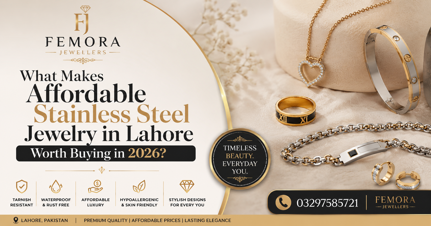 Affordable stainless steel jewelry from Femora Jewellers