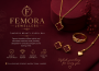 Femora Jewellers stainless steel jewellery collection featuring a necklace, ring, earrings, and chain on a luxurious burgundy background in PIA Housing Scheme, WAPDA Town, Lahore.