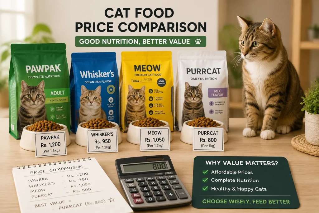 Cat food price comparison in Pakistan