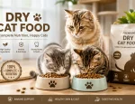 Cats eating dry cat food