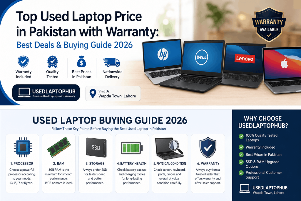 Top Used Laptop Price in Pakistan with Warranty