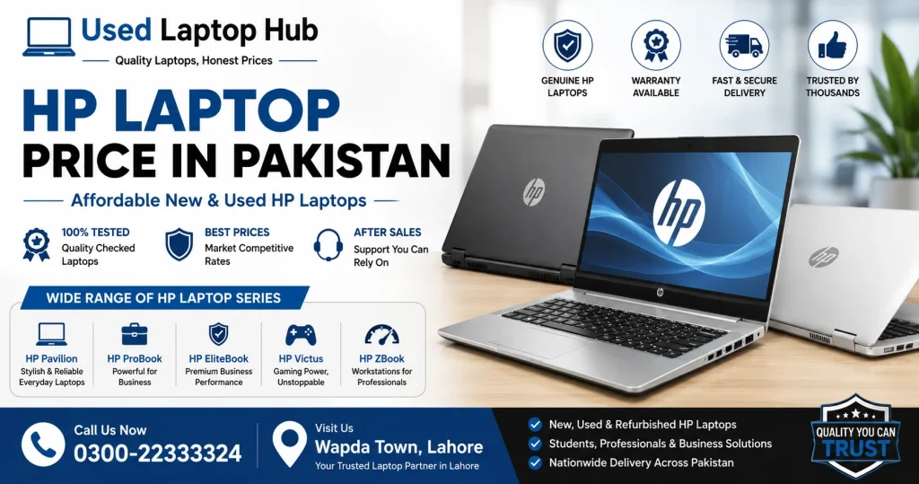 Used HP laptop for sale in Pakistan with warranty